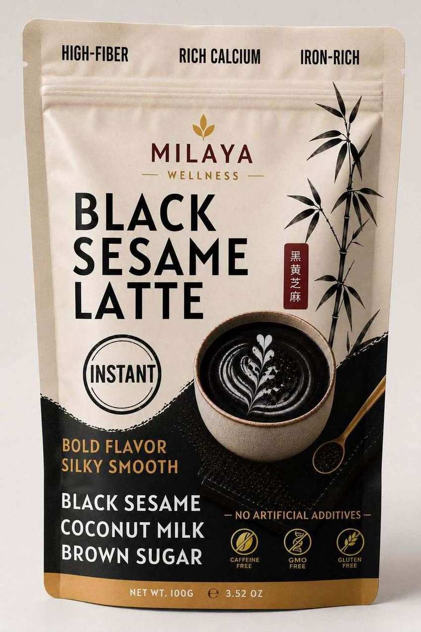 Black Sesame Latte — Nourishing Plant-Based Latte